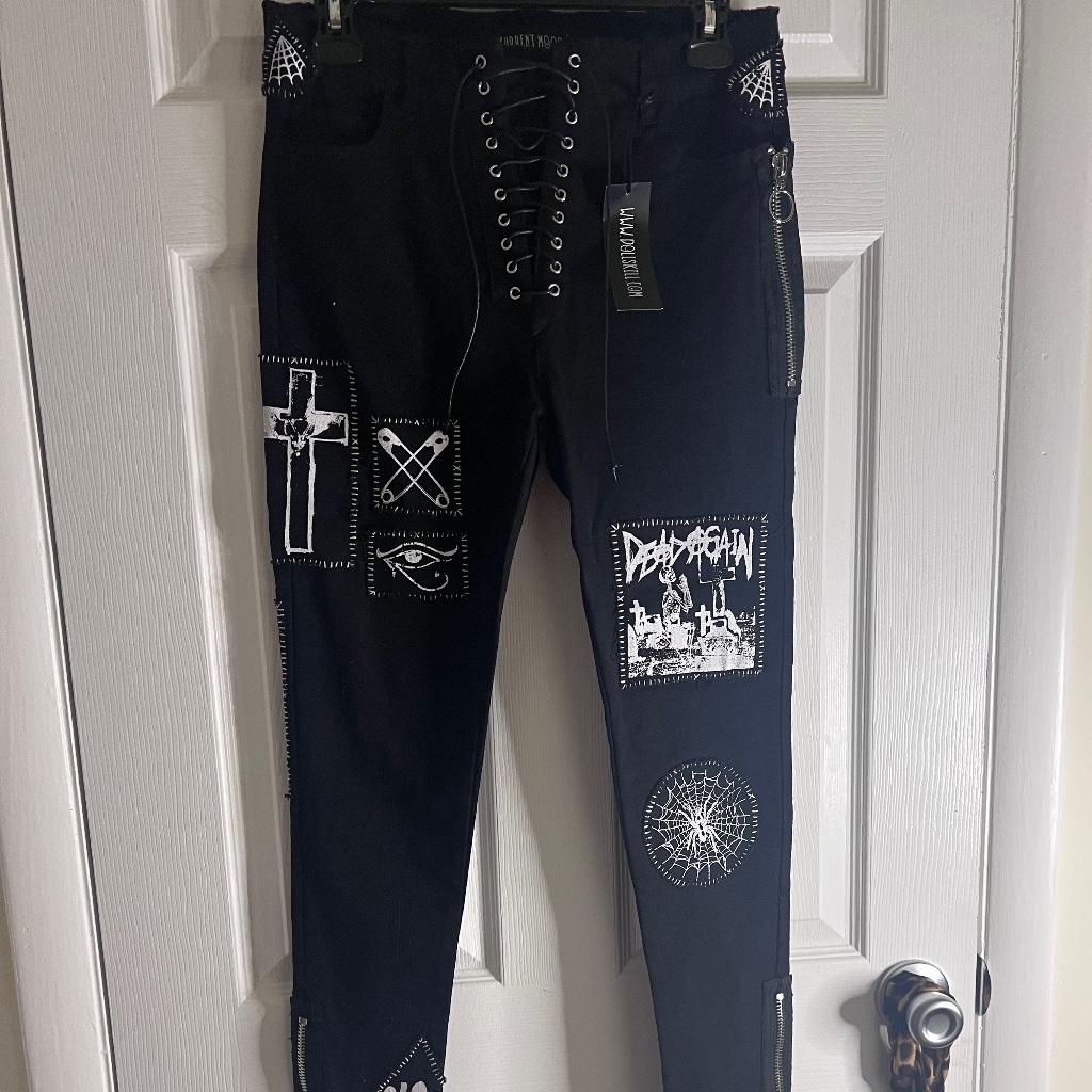 Dolls Kill Goth Patchwork Jeans